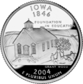 Revers du quart de dollar de l'Iowa (2004).