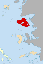 Unité périphérique de Lesbos - Carte