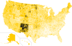 Thumbnail for File:2016 United States presidential election - Percentage of votes cast for Gary Johnson by county.svg