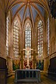 * Nomination: The main altar with a crucifix of the Church of Our Lady in Esslingen --FlocciNivis 19:58, 27 September 2022 (UTC) * Review Too much noise, unfortunate bottom crop, lacks perspective correction --Poco a poco 20:25, 27 September 2022 (UTC) I can do a vertical crop with more pc, where the lower part of the altar would be included. The pulpit would however not be included then. Do you think that would be better? --FlocciNivis 21:32, 28 September 2022 (UTC)  Done @Poco a poco: I performed those changes mentioned above now, plus some noise reduction --FlocciNivis 20:50, 29 September 2022 (UTC) Definitely better, but I see still too much noise or, in other words, low detail --Poco a poco 22:14, 2 October 2022 (UTC)