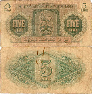 <span class="mw-page-title-main">Tripolitanian lira</span> Currency of the British Military Administration of Libya