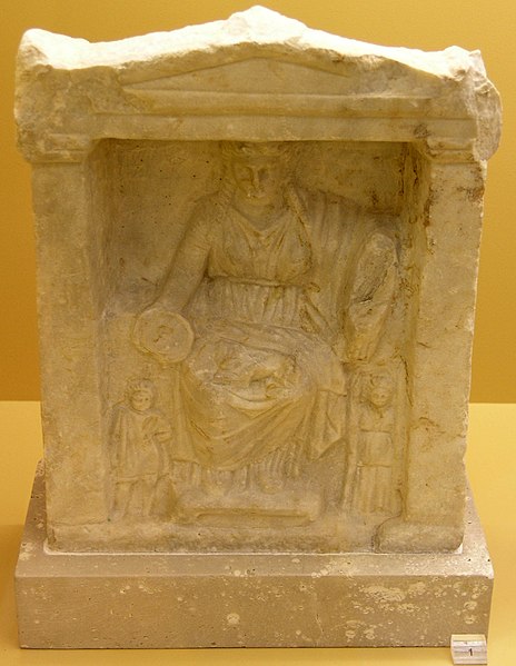 Seated Cybele within a naiskos (4th century BC, Ancient Agora Museum, Athens)