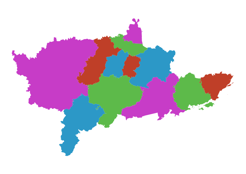Fenghua District administrative divisions map