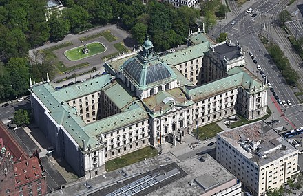 Aerial image of the Justizpalast Munich
