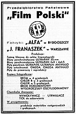 Advert for "Film Polski", a state-owned company that took over "ALFA" after WWII