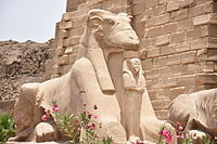 Amun ram statue at Karnak Temple in Luxor.JPG