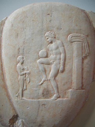 阿提卡的古希腊足球浮雕