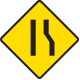 Road narrow on left