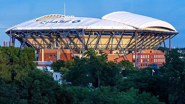 Arthur Ashe Stadium, with retractable roof