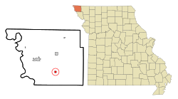 Atchison County Missouri Incorporated and Unincorporated areas Fairfax Highlighted.svg