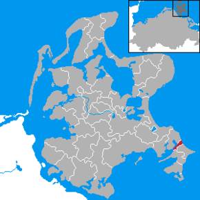 Poziția Baabe pe harta districtului Rügen