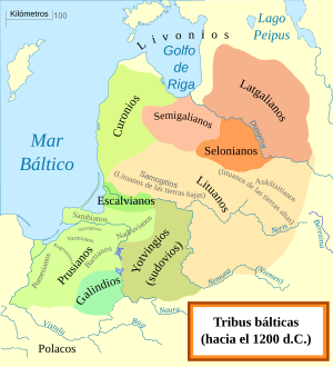 Karta Baltika sa razmještajem plemena