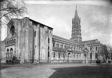 Vue d'ensemble de la basilique, par Pierre Laffon (vers 1900, archives municipales).