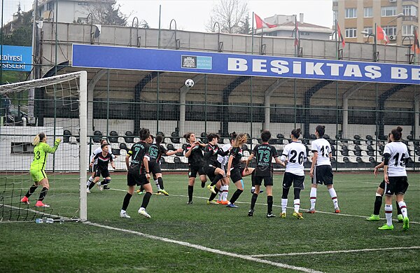 Beşiktaş J.K. (white/black) in the home match against Amed S.K. at Çilekli Stadium.