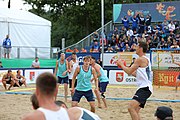 Deutsch: Beachhandball Europameisterschaften 2019 (Beach handball Euro); Tag 6: 7. Juli 2019 – Männerfinale, Dänemark-Norwegen 2:0 (25:18, 19:16) English: Beach handball Euro; Day 6: 7 July 2019 – Men's Final – Denmark-Norway 2:0 (25:18, 19:16)