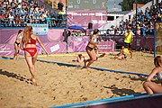 Deutsch: Beachhandball bei den Olympischen Jugendspielen 2018 in Buenos Aires; Tag 7, 13. Oktober 2018; Mädchen, Finale Argentinien-Croatien 2:0 English: Beach handball at the 2018 Summer Youth Olympics in Buenos Aires at 13 October 2018 – Girls Gold Medal Match – Argentina-Croatia 2:0 Español: Handball de playa en los Juegos Olimpicos de la Juventud Buenos Aires 2018 en 13 de octubre de 2018 – Partido por la medalla de oro femenino - Argentina-Croacia 2:0