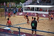 Deutsch: Beachhandball bei den Olympischen Jugendspielen 2018; Tag 5, 10. November 2018; Mädchen, Hauptrunde - Chinese Taipei (Taiwan)-Niederlande 1:2 English: Beach handball at the 2018 Summer Youth Olympics at 11 October 2018 – Girls Main Round – Chinese Taipei (Taiwan)-Netherlands 1:2