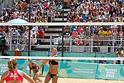 Deutsch: Beachvolleyball bei den Olympischen Jugendspielen 2018; Tag 11, 17. Oktober 2018; Mädchen, Finale – Italien (Claudia Scampoli & Nicol Bertozzi)- Russland (Maria Woronina & Maria Botscharow) 0:2 (19–21/19–21) English: Beach volleyball at the 2018 Summer Youth Olympics at 17 October 2018 – Girls Final – Italy (Claudia Scampoli & Nicol Bertozzi) - Russia (Maria Voronina & Maria Bocharova) 0:2 (19–21/19–21)