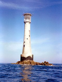 Bishop Rock Skerry in the Atlantic Ocean off the coast of Cornwall, England