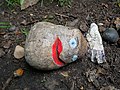 Rock snake created during the 2020 COVID-19 pandemic in Bursted Wood at Barnehurst.