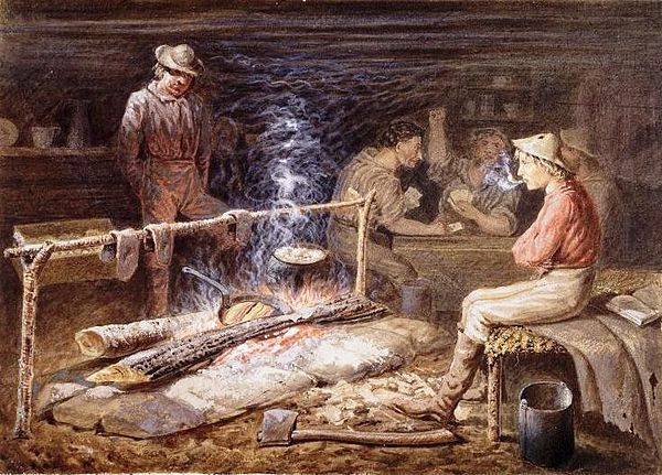 Cabin on the Fraser, B.C., "The Bacon is Cooked", About 1862