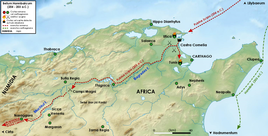 Scipio's military campaign in North Africa, modern-day Tunisia, (204–203 BC)
