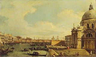 Venise : le Grand Canal avec Santa Maria della Salute vers le Riva degli Schiavoni