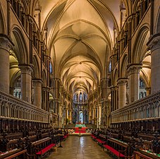 Rib vaults of choir of Canterbury Cathedral (1174-77)