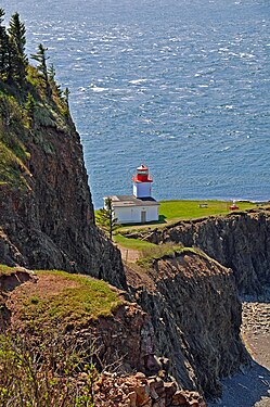 The lighthouse from the cliffs.