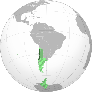 Capitanato generale del Cile sulla mappa