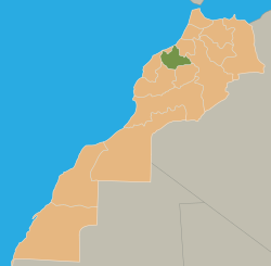 موقعیت منطقه غرب شرارده بنی حسین در مراکش