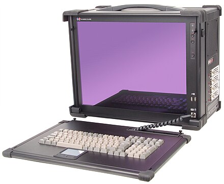 A portable computer with one 20.1-inch LCD screen, EATX motherboard