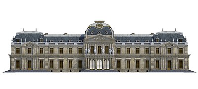 Chateau de Clagny - Versailles - Elevation de la facade côté jardins Herve GREGOIRE