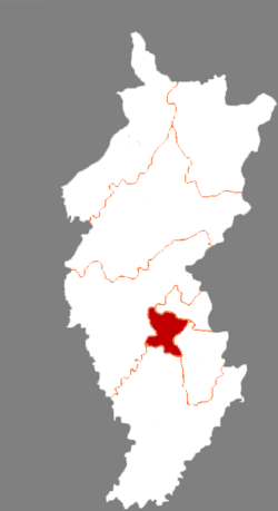 通化市中の東昌区の位置