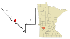 Chippewa County Minnesota Incorporated and Unincorporated areas Montevideo Highlighted.svg