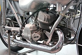 Engine of DKW RM 350 from 1953 with view to alternator and distributor
