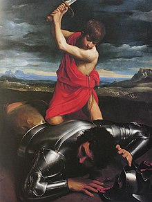 David and Goliath, c.1607, one of Reni's works most influenced by Caravaggio. David et Goliath guido Reni 1607.jpg