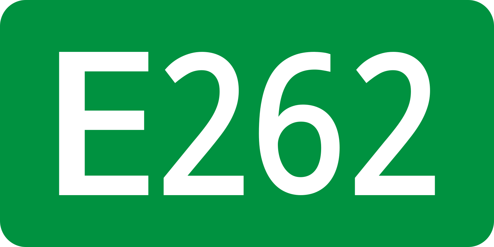 Е 262. 262 Число. European Route e262. E.