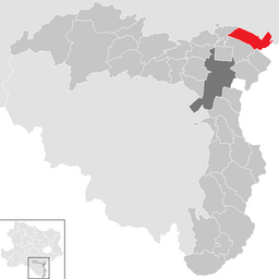 Kommunens läge i distriktet Wiener Neustadt-Land