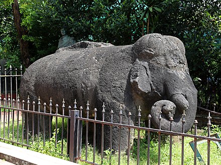 Basalt elephant sculpture from Elephanta Island