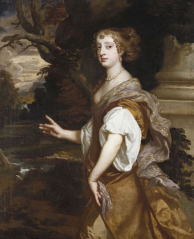 Графиня бежит пруду. Художник Sir Peter Lely (1618 - 1680). Питер Лели Виндзорские красавицы. Питер Лели Ван Дейк живопись. Портрет леди Элизабет Ван Дейк.