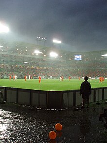 The final, Netherlands-Serbia, in the rain EuroborgEK21.jpg