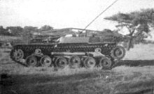 Experimental obstacle clearance vehicle Exp bangalore trower tank 2.jpg