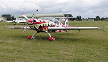 The wing of the Extra 300L is set lower on the fuselage