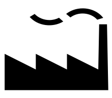 Sawtooth roofs have become iconographic of factories and manufacturing, and pictograms representing factories often depict them. Factory.svg