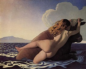 De ontvoering van Europa, door Félix Vallotton, schilderij tentoongesteld in de Salon d'Automne in 1908.