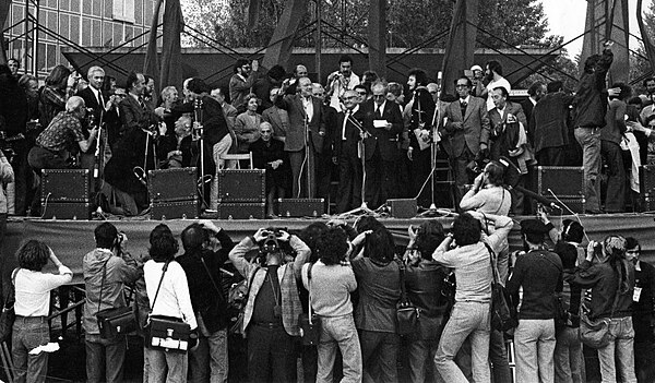 Party celebration in the Casa de Campo of Madrid.