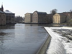 Řeka Motala ström v Norrköpingu