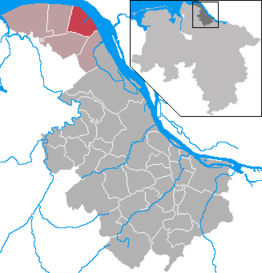 Kaart van Freiburg (Elbe)