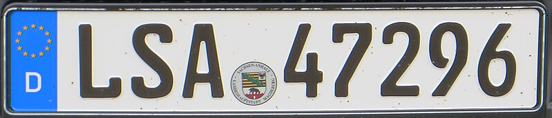 File:Germany Saksen-Anhalt license plate 01.jpg